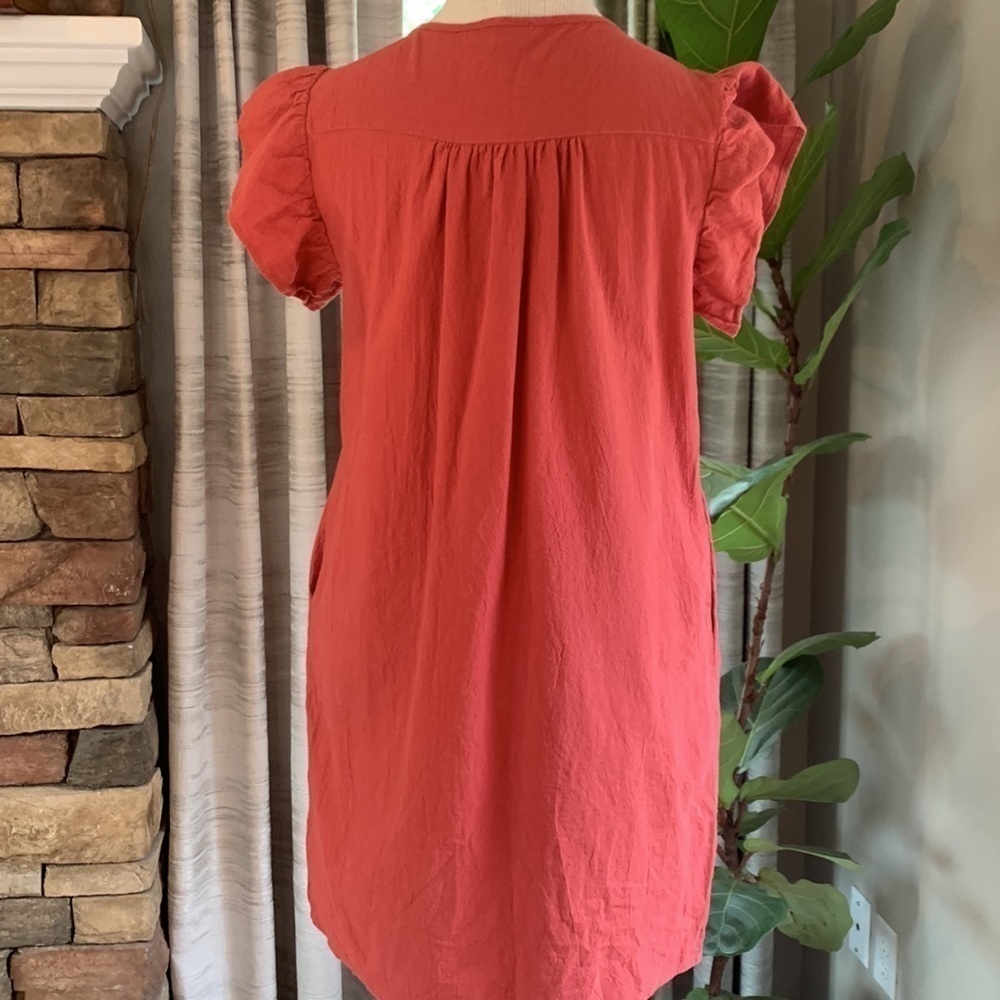 L Love sz M ruffle sleeve embroidered dress - Picture 4 of 7